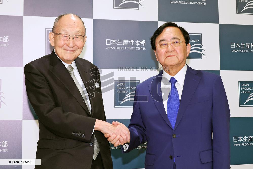 Inauguration press conference for new chairman of Japan Productivity Center