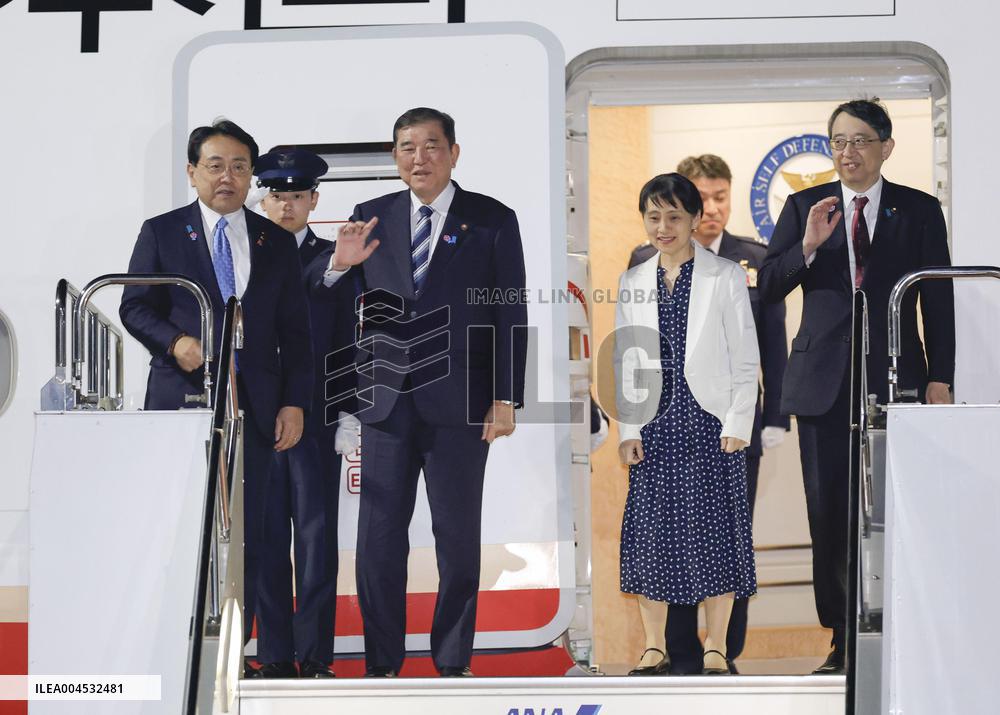 Japan PM Ishiba returns from G7 summit in Canada