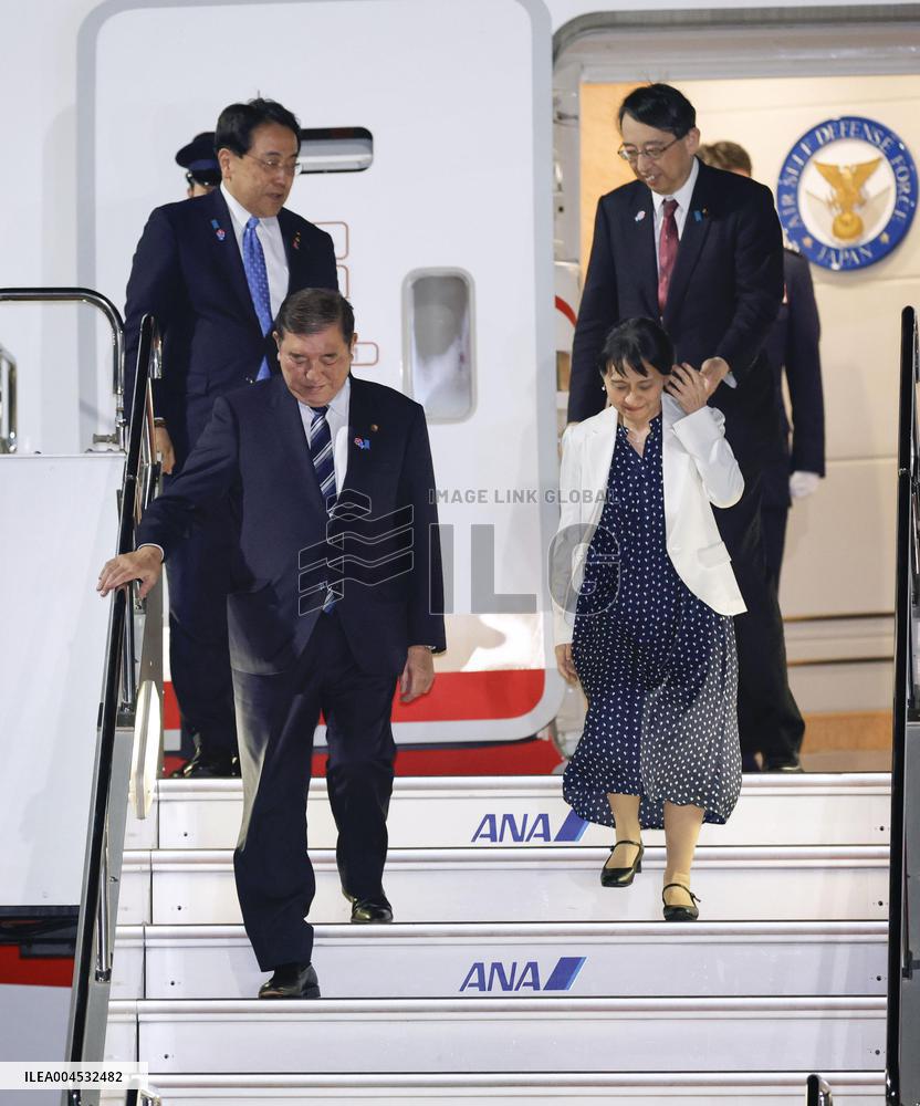 Japan PM Ishiba returns from G7 summit in Canada