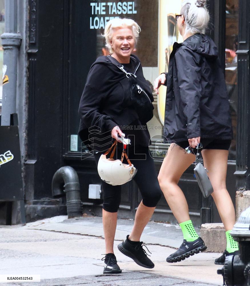 Deborra-Lee Furness Riding Her Scooter - NYC