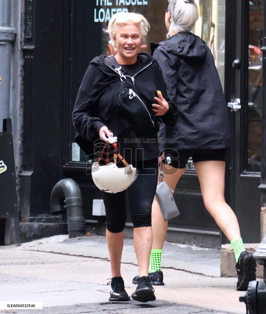 Deborra-Lee Furness Riding Her Scooter - NYC