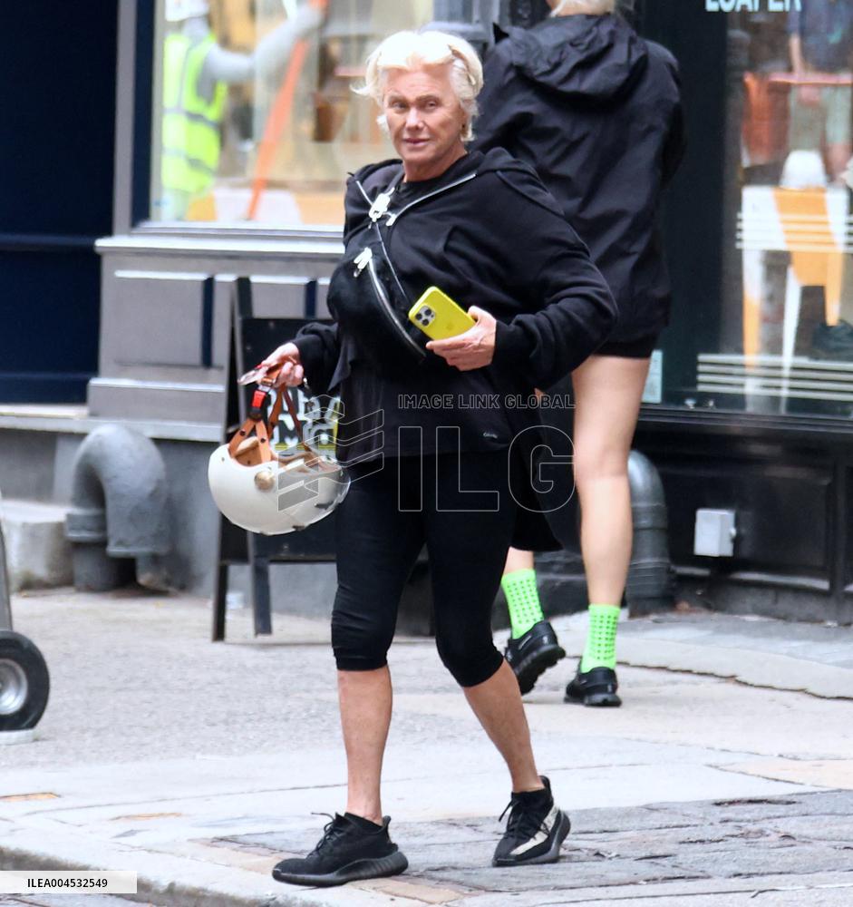 Deborra-Lee Furness Riding Her Scooter - NYC