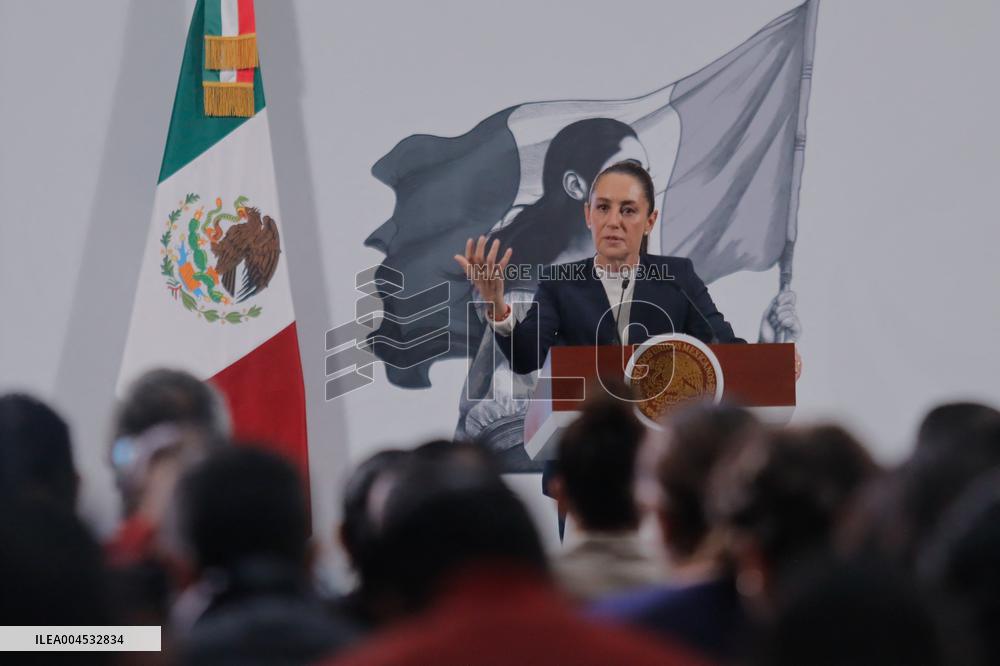 Mexico’s President Claudia Sheinbaum Holds Briefing Conference - Mexico