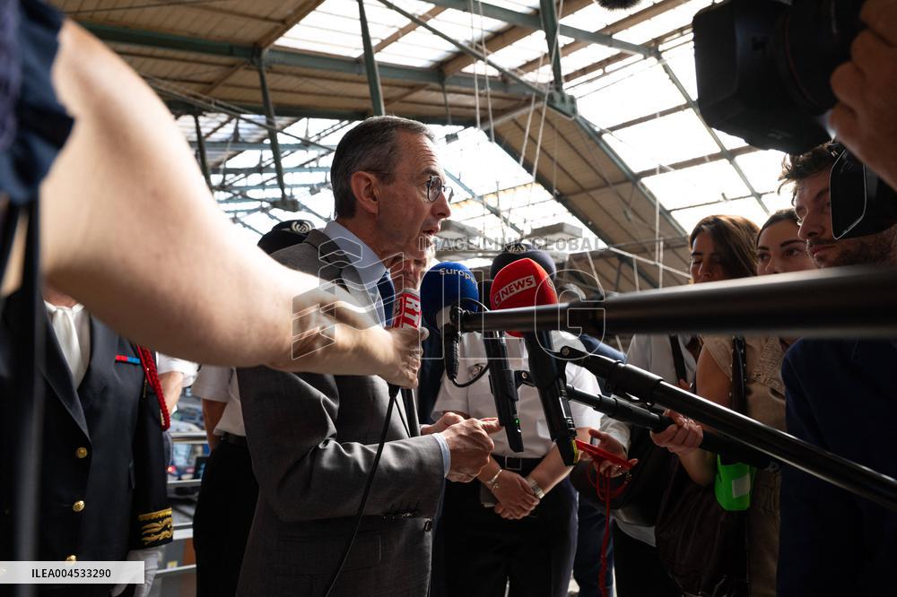 Bruno Retailleau at Gare du Nord Against Illegal Immigration - Paris
