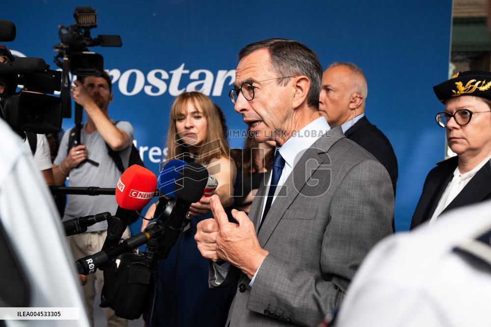 Bruno Retailleau at Gare du Nord Against Illegal Immigration - Paris