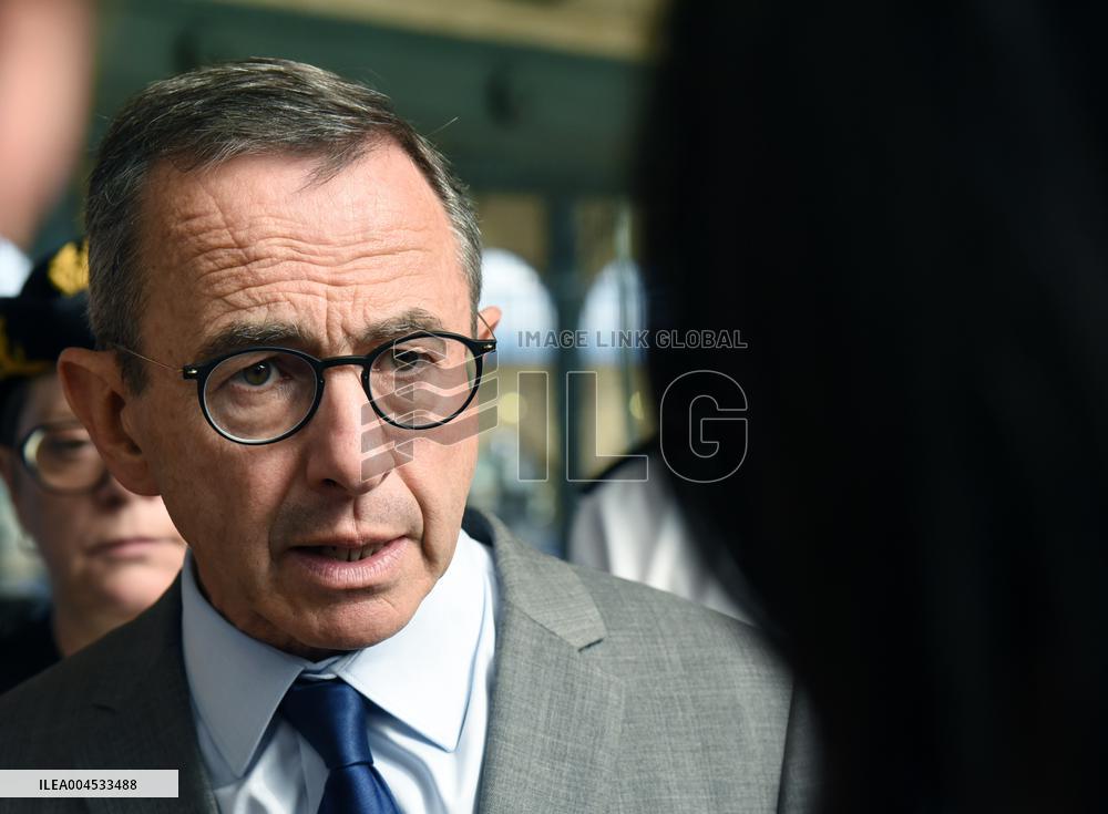 Bruno Retailleau Visits To Gare Du Nord Railway Station - Paris