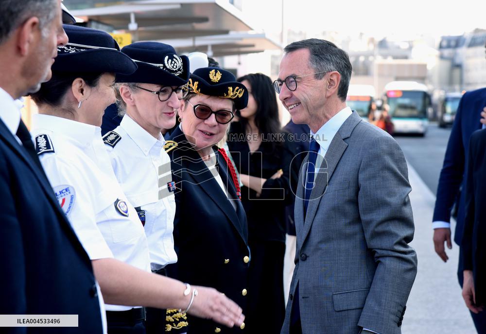 Bruno Retailleau Visits To Gare Du Nord Railway Station - Paris