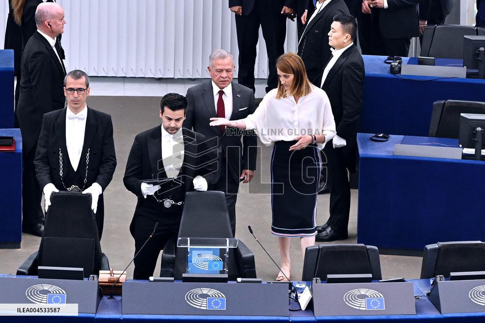 King Abdullah II At European Parliament - Strasbourg