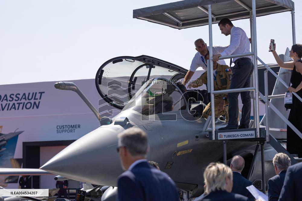 Marine Le Pen and Jordan Bardella Visits the International Paris Air Show - Le Bourget