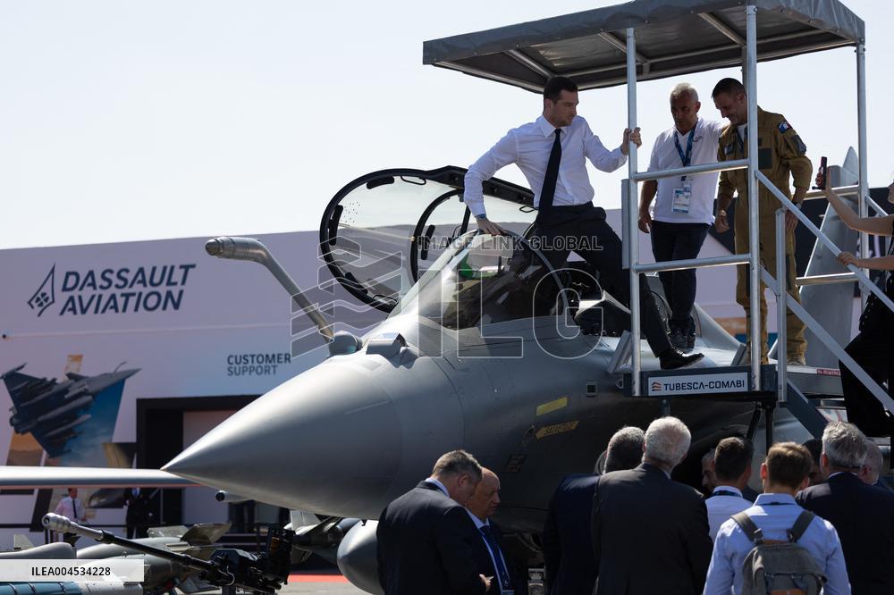 Marine Le Pen and Jordan Bardella Visits the International Paris Air Show - Le Bourget
