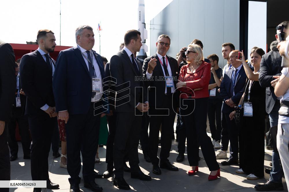 Marine Le Pen and Jordan Bardella Visits the International Paris Air Show - Le Bourget