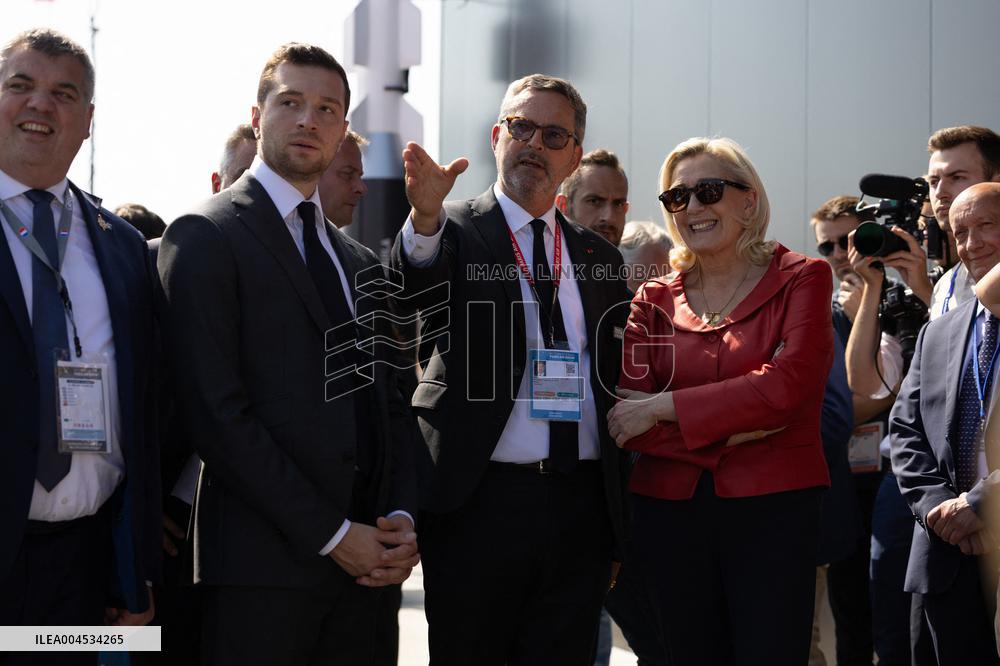 Marine Le Pen and Jordan Bardella Visits the International Paris Air Show - Le Bourget
