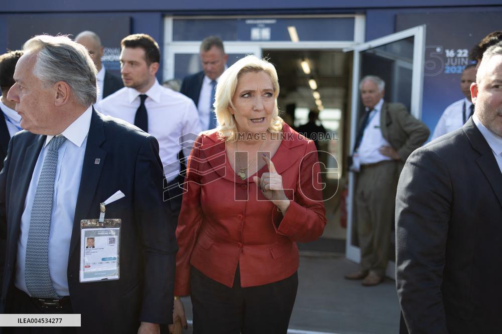 Marine Le Pen and Jordan Bardella Visits the International Paris Air Show - Le Bourget