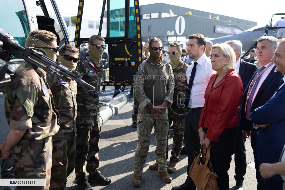 Marine Le Pen and Jordan Bardella Visits the International Paris Air Show - Le Bourget
