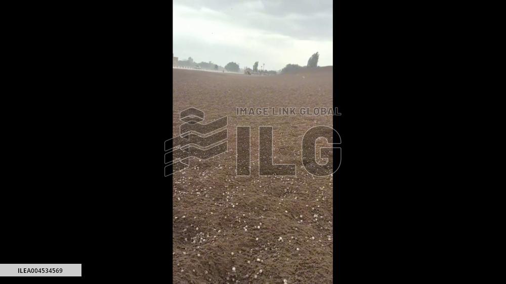 China: Rare Hailstorm Hits Crescent Lake Desert in Gansu