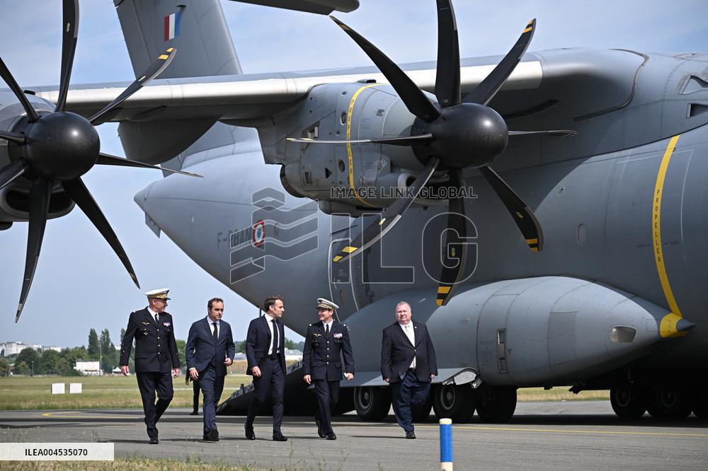President Macron At Paris Air Show - Le Bourget