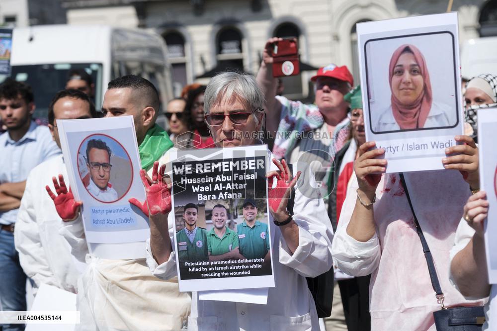 Health Workers Support Palestine in Brussels - Belgium