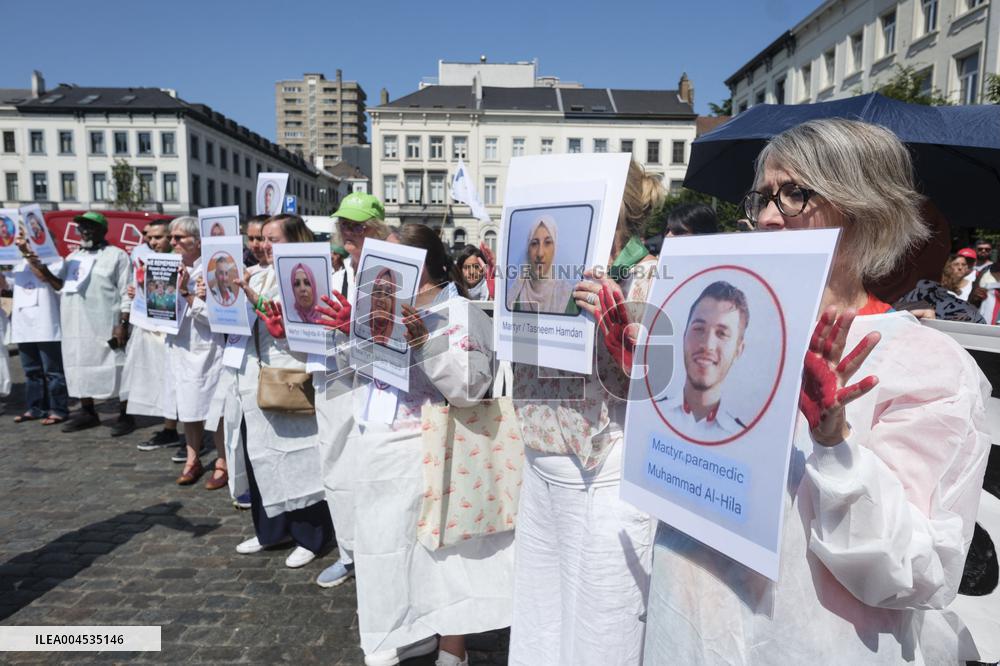 Health Workers Support Palestine in Brussels - Belgium