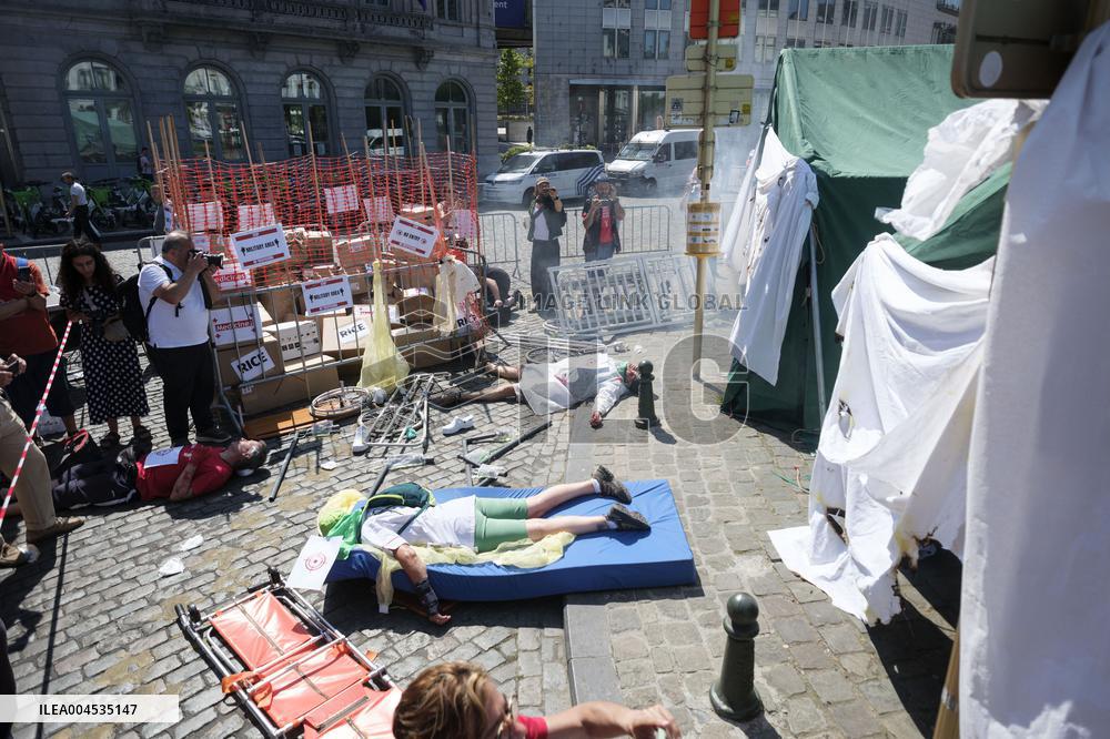 Health Workers Support Palestine in Brussels - Belgium