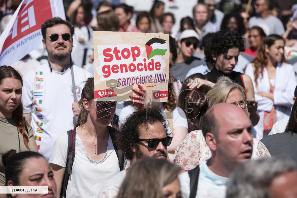 Health Workers Support Palestine in Brussels - Belgium