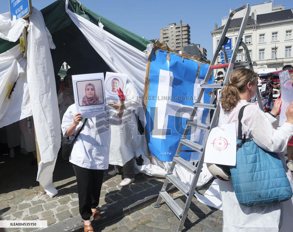 Health Workers Support Palestine in Brussels - Belgium