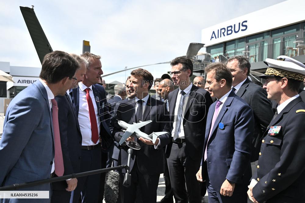 President Macron At Paris Air Show - Le Bourget