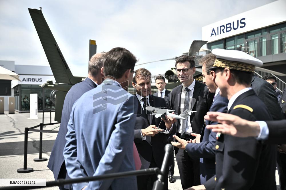 President Macron At Paris Air Show - Le Bourget