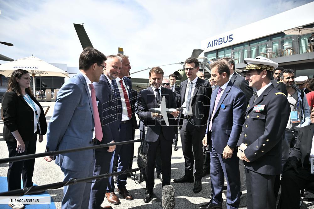 President Macron At Paris Air Show - Le Bourget