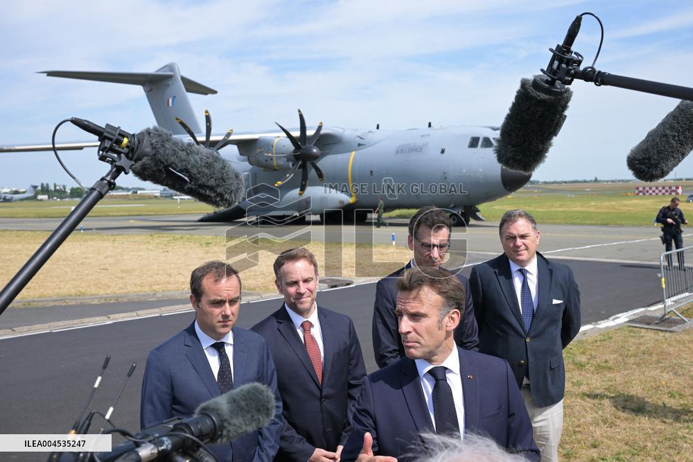 President Macron At Paris Air Show - Le Bourget