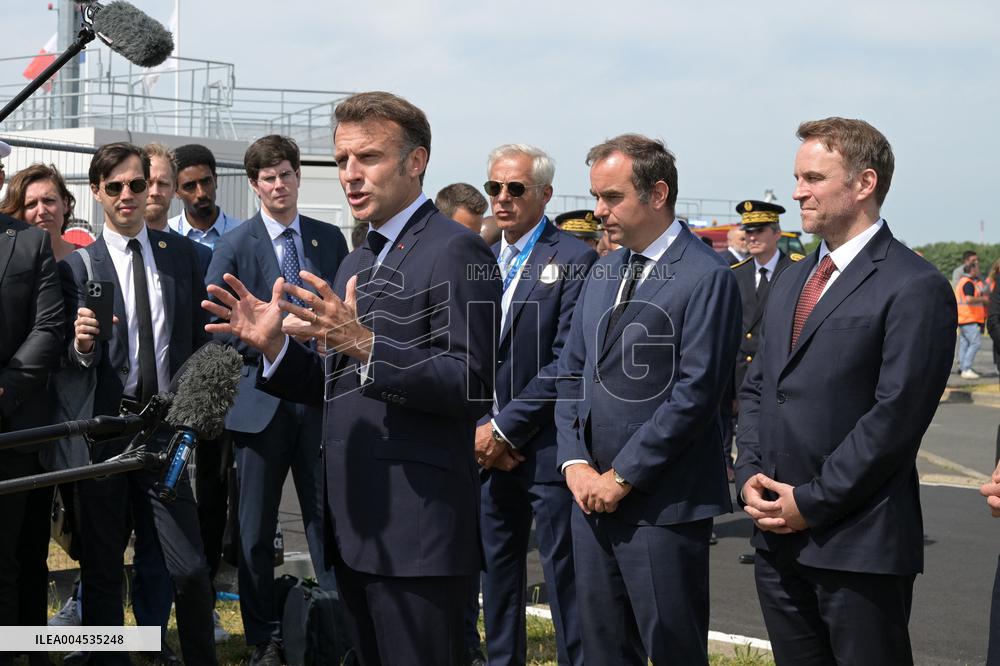 President Macron At Paris Air Show - Le Bourget