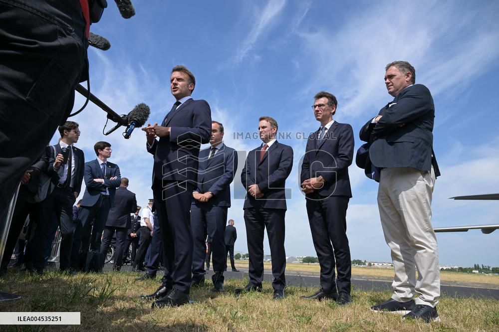 President Macron At Paris Air Show - Le Bourget