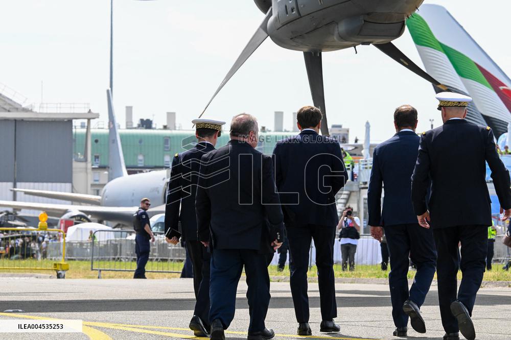 President Macron At Paris Air Show - Le Bourget