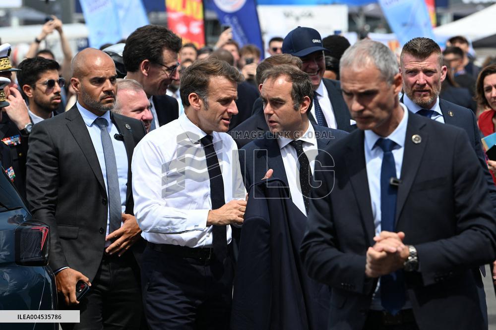 President Macron At Paris Air Show - Le Bourget