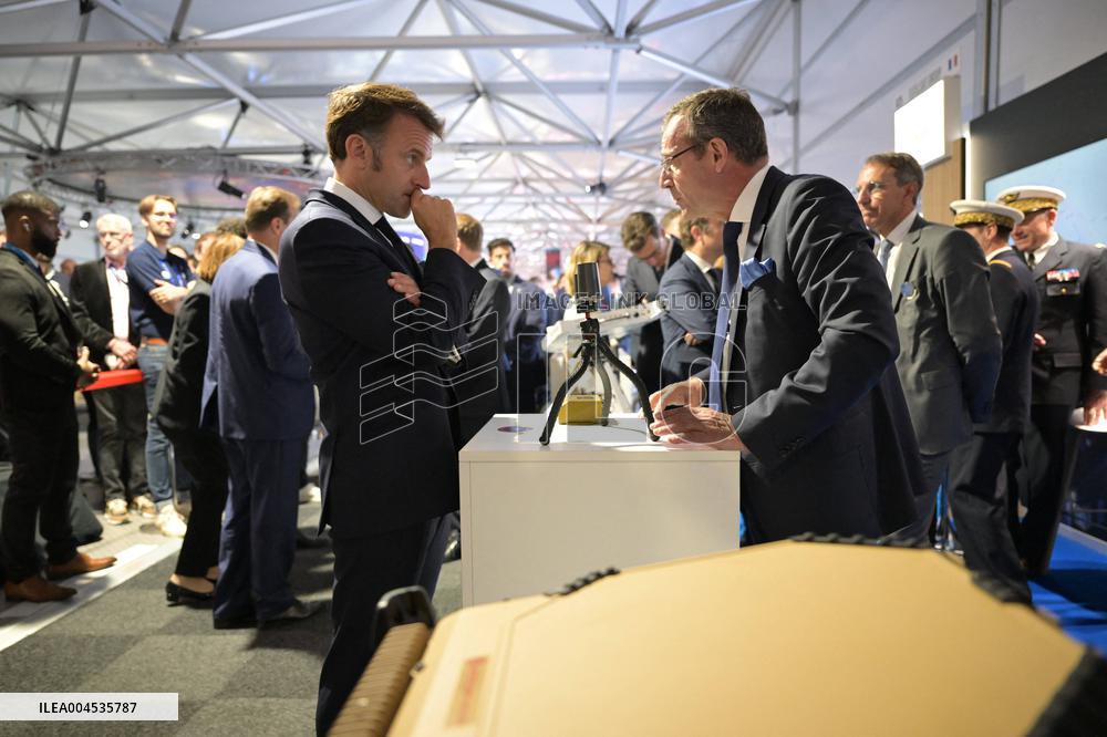 President Macron At Paris Air Show - Le Bourget