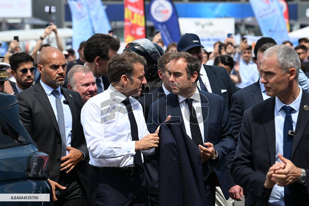 President Macron At Paris Air Show - Le Bourget