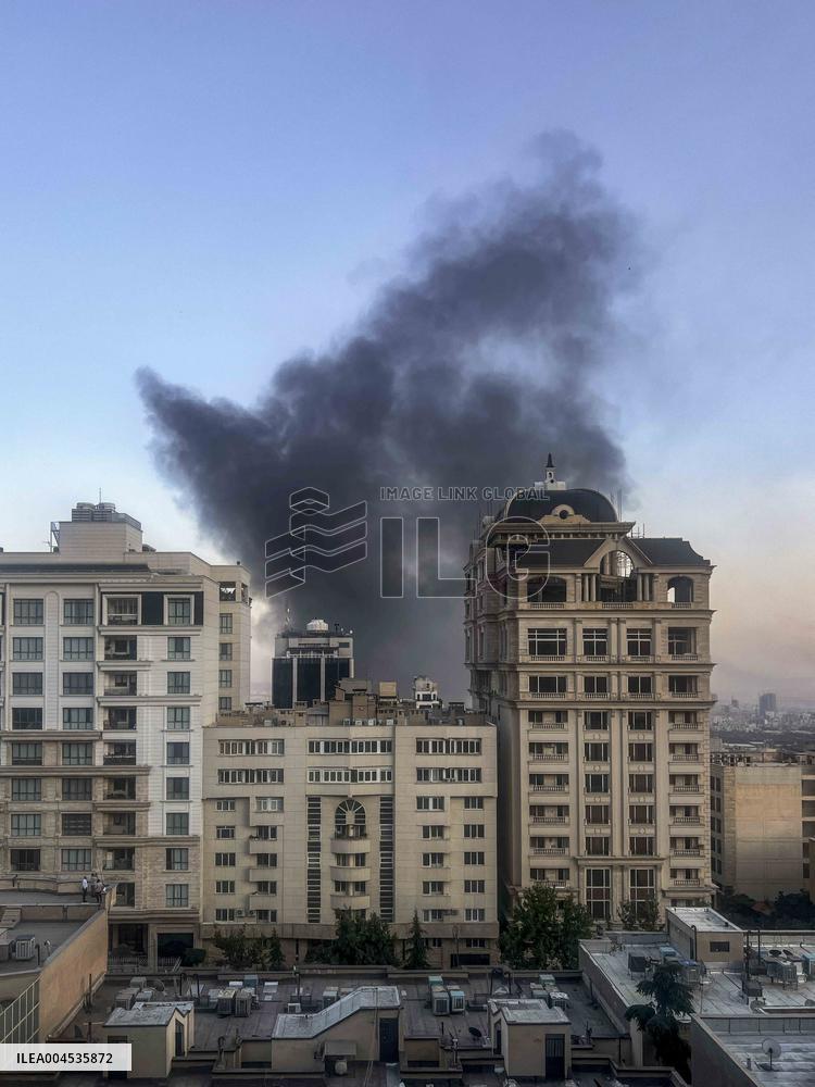 Smoke Rises After Israeli Strike on State Media Building - Iran