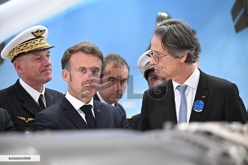 President Macron Visit To Safran Stand At Paris Air Show - Le Bourget