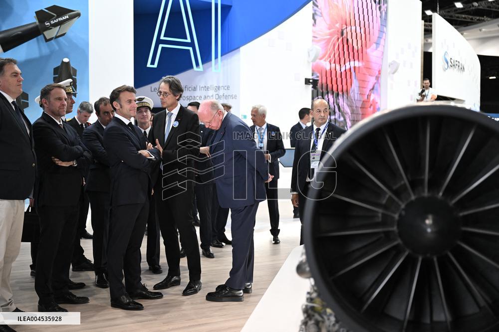 President Macron Visit To Safran Stand At Paris Air Show - Le Bourget