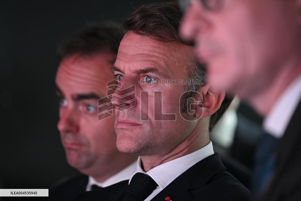 President Macron Visit To Thales Stand At Paris Air Show - Le Bourget