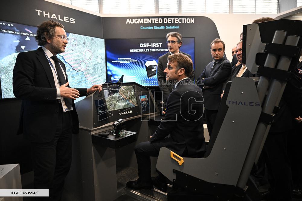 President Macron Visit To Thales Stand At Paris Air Show - Le Bourget
