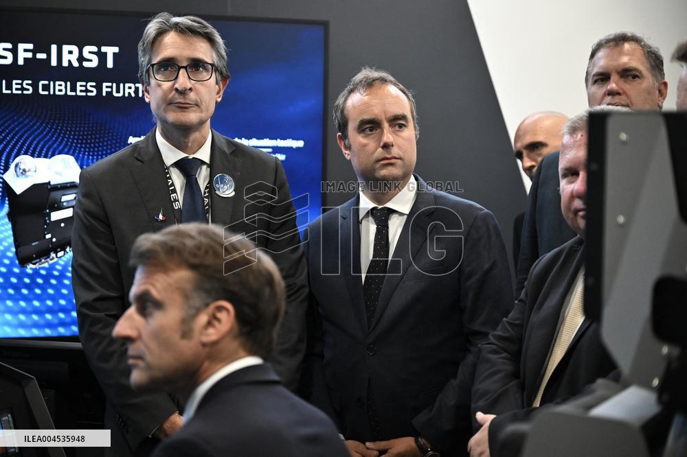 President Macron Visit To Thales Stand At Paris Air Show - Le Bourget