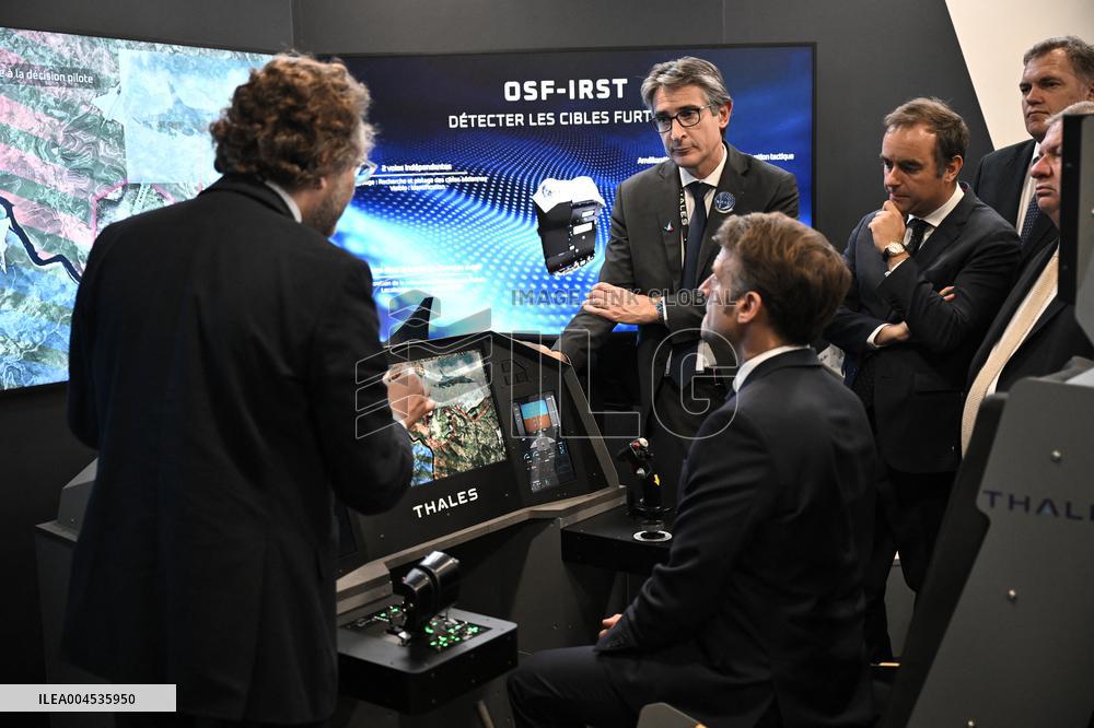 President Macron Visit To Thales Stand At Paris Air Show - Le Bourget