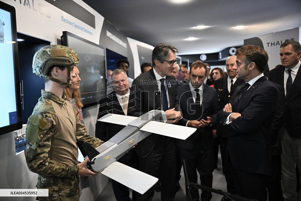 President Macron Visit To Thales Stand At Paris Air Show - Le Bourget