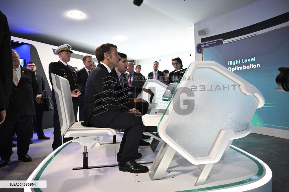 President Macron Visit To Thales Stand At Paris Air Show - Le Bourget