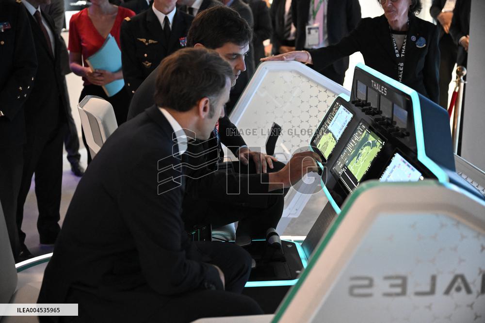 President Macron Visit To Thales Stand At Paris Air Show - Le Bourget