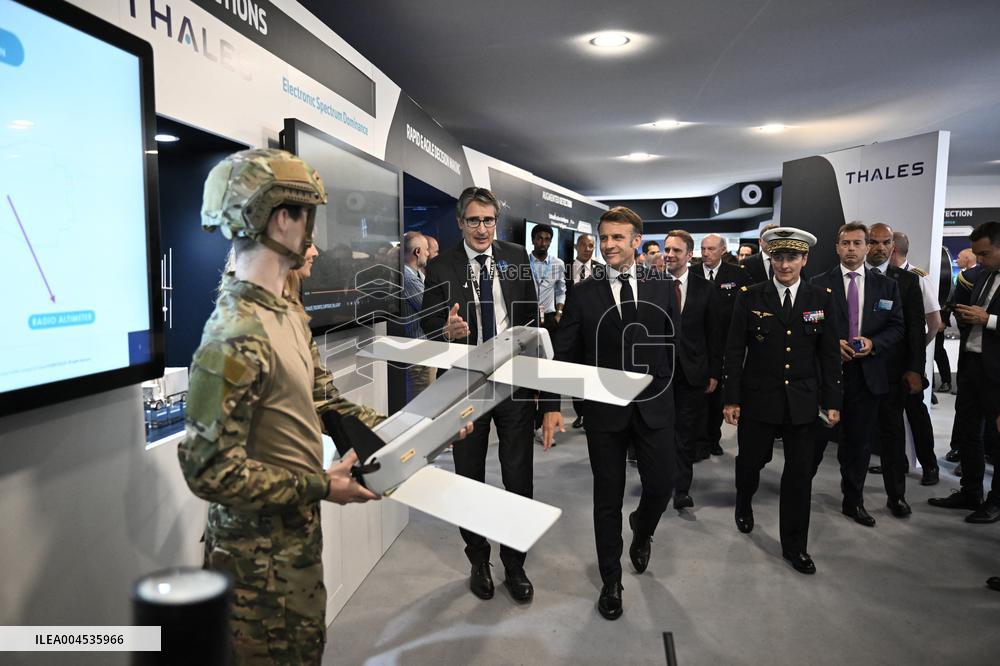 President Macron Visit To Thales Stand At Paris Air Show - Le Bourget