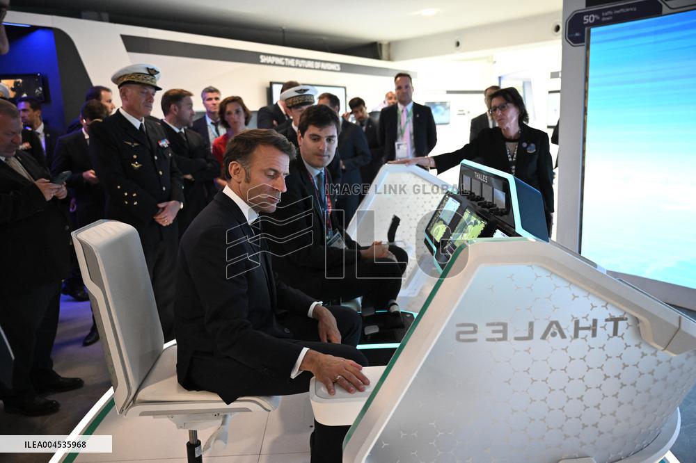 President Macron Visit To Thales Stand At Paris Air Show - Le Bourget