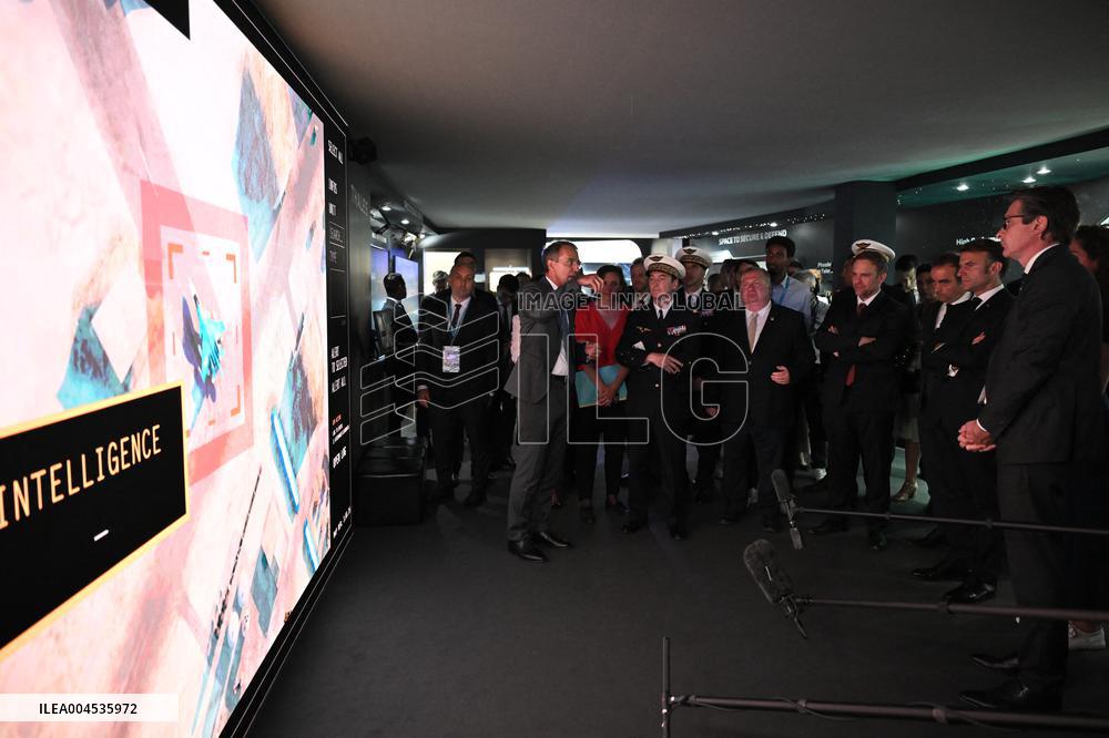 President Macron Visit To Thales Stand At Paris Air Show - Le Bourget