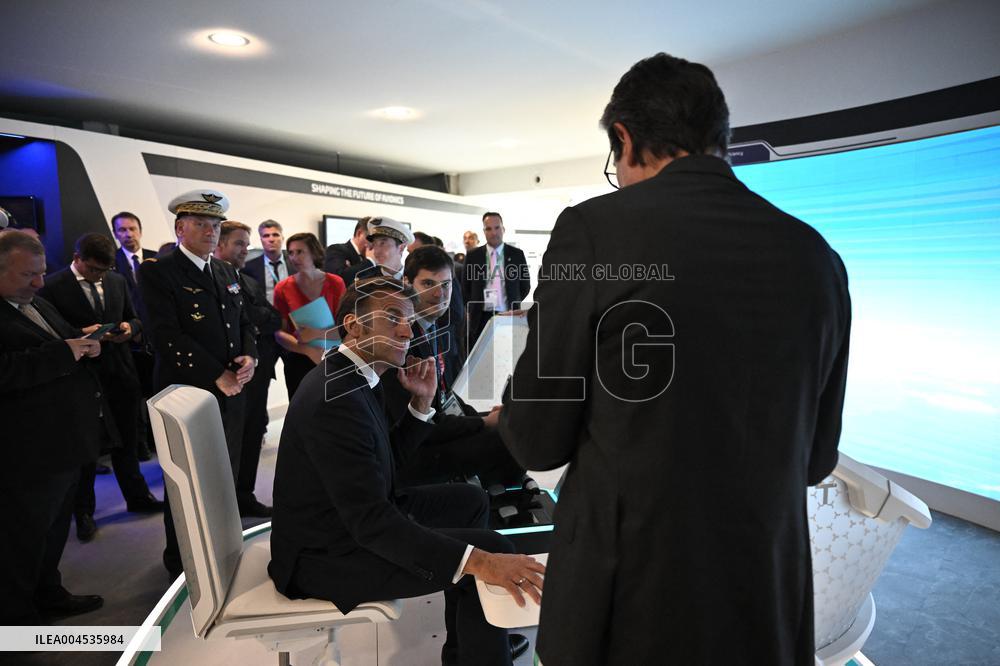 President Macron Visit To Thales Stand At Paris Air Show - Le Bourget