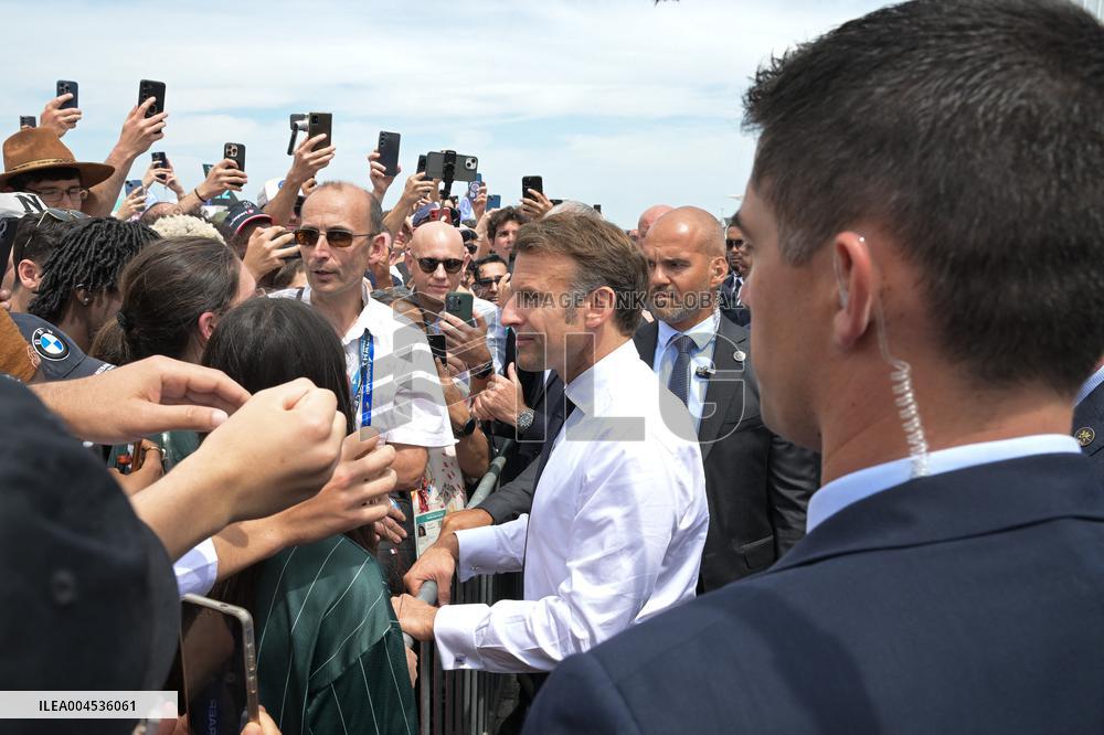 President Macron At Paris Air Show - Le Bourget